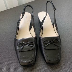 Black Bow Sling Backs